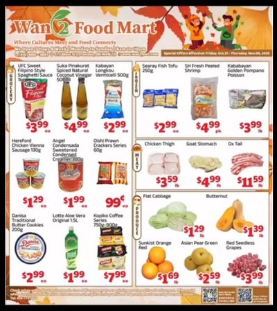 Wan 2 Food Mart Flyer October 31 to November 6