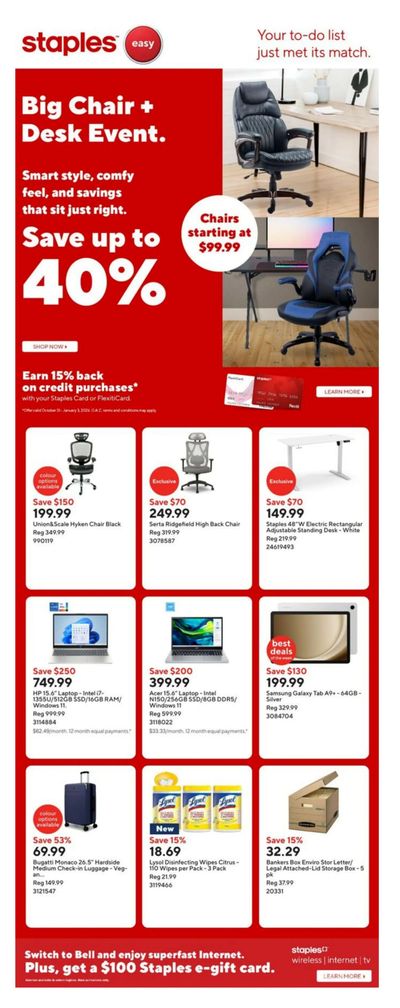 Staples Flyer October 31 to November 6