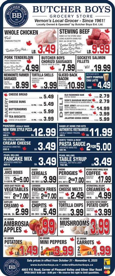 Butcher Boys Grocery Store Flyer October 31 to November 6