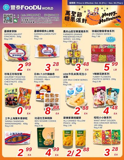 Foody World (Richmond, BC) Flyer October 31 to November 6
