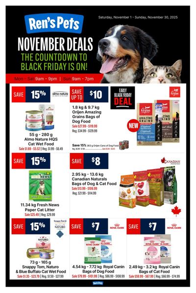 Ren's Pets Monthly Flyer November 1 to 30