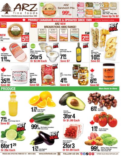 Arz Fine Foods Flyer October 31 to November 6