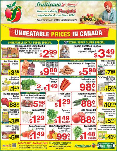 Fruiticana (Greater Vancouver) Flyer October 31 to November 5