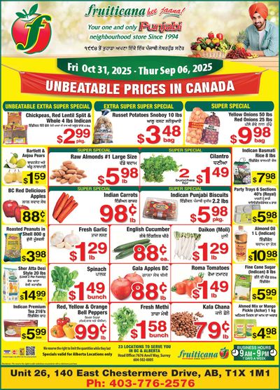 Fruiticana (Chestermere) Flyer October 31 to November 6