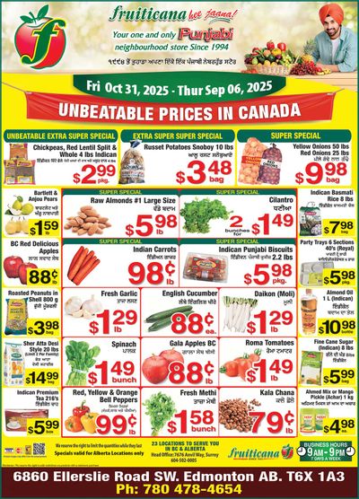 Fruiticana (Edmonton) Flyer October 31 to November 6