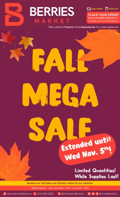 Berries Market Flyer October 31 to November 5