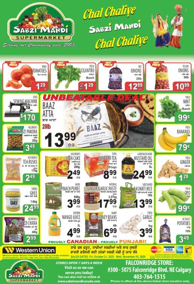 Sabzi Mandi Supermarket (Calgary) Flyer October 31 to November 5