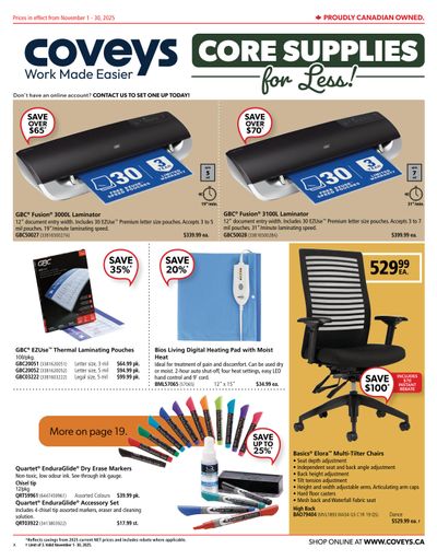 Covey Basics Flyer November 1 to 30