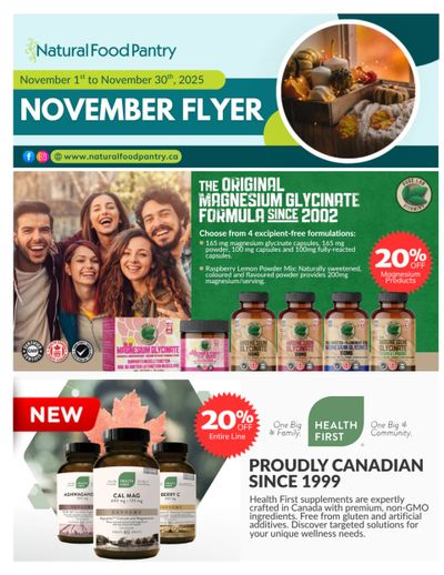 Natural Food Pantry Flyer November 1 to 30