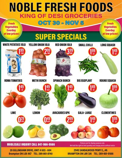 Noble Fresh Foods Flyer October 30 to November 5