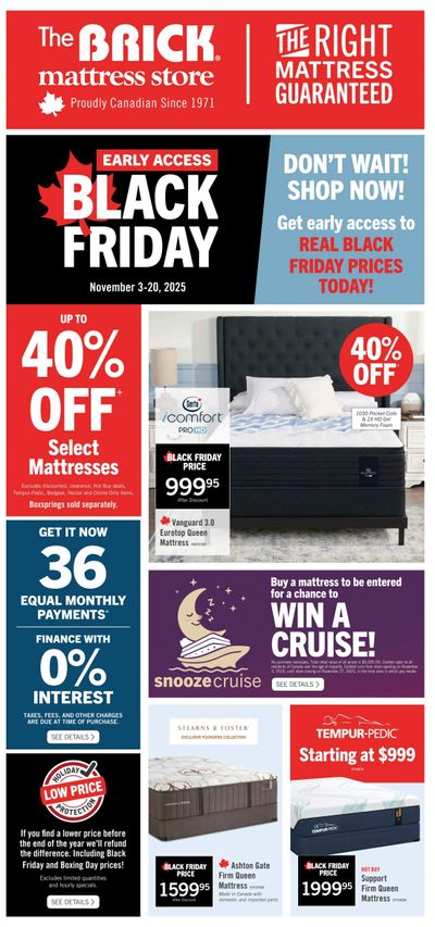 The Brick Mattress Store Flyer November 3 to 20