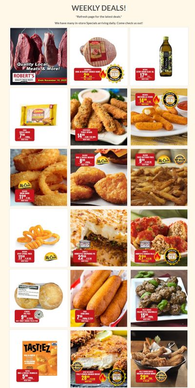 Robert's Fresh and Boxed Meats Flyer November 3 to 10