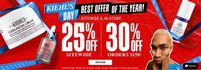 Kiehl’s Canada: Save up to 30% off Sitewide + Free 7 Piece Gift When You Spend $150