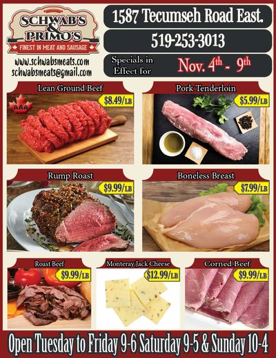 Schwab's & Primo's Flyer November 4 to 9