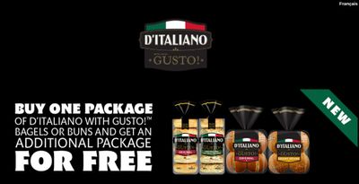 D’Italiano Gusto Bagels $1.50 Each At Loblaws Banners with Printable Coupon