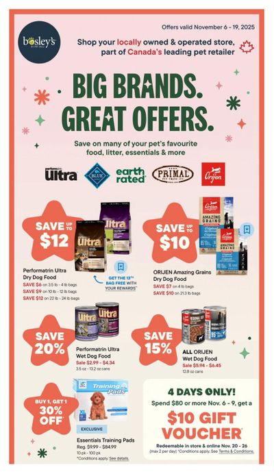 Bosley's by PetValu Flyer November 6 to 19