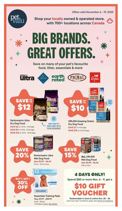 Pet Valu Flyer November 6 to 19