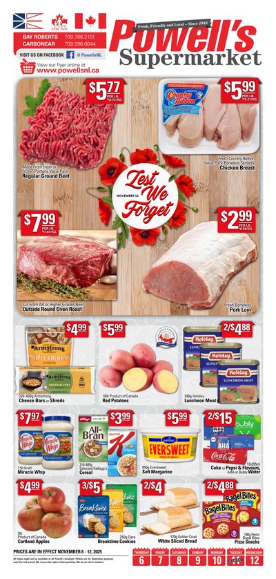 Powell's Supermarket Flyer November 6 to 12