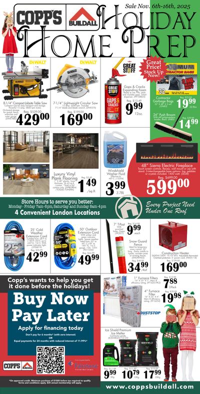 COPP’s Buildall Flyer November 6 to 16
