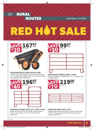 Co-op (West) Rural Routes Flyer November 6 to 19