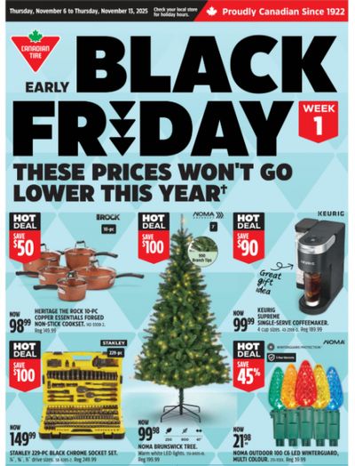 Canadian Tire Early Black Friday Week One Flyer Deals:  Save $100 on the Noma Brunswick Tree + More