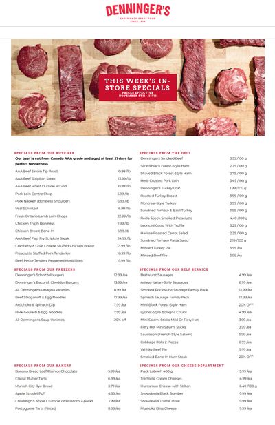 Denninger's Weekly Specials November 5 to 11