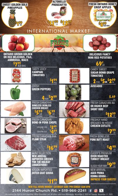 Fred's Farm Fresh Flyer November 5 to 11