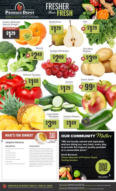 Produce Depot Flyer November 5 to 11