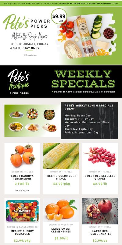 Pete's Fine Foods Flyer November 6 to 12