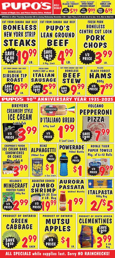 Pupo's Food Market Flyer November 6 to 12