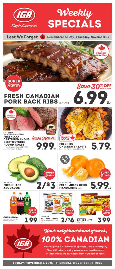 IGA Stores of BC Flyer November 7 to 13