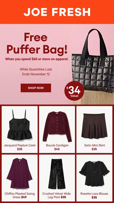 Joe Fresh Flyer November 6 to 12