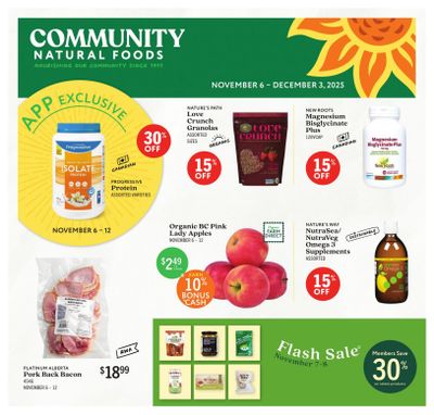 Community Natural Foods Flyer November 6 to December 3