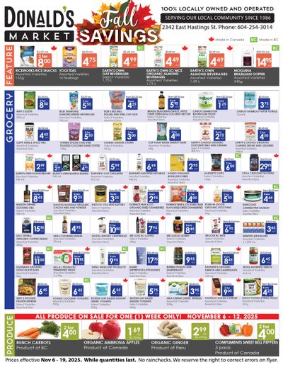 Donald's Market Flyer November 6 to 19