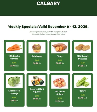 H&W Produce Flyer November 6 to 12