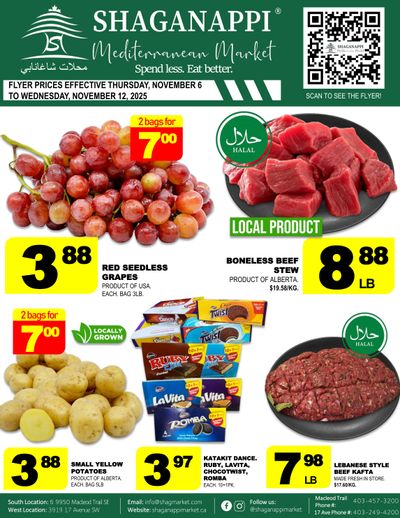 Shaganappi Mediterranean Market Flyer November 6 to 12