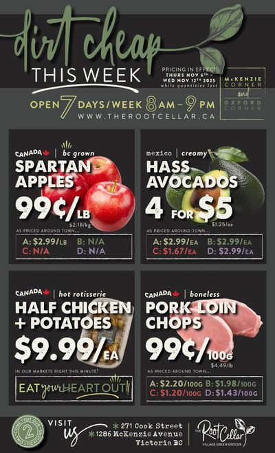 The Root Cellar Flyer November 6 to 12