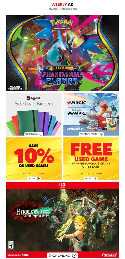 EB Games Flyer November 6 to 12