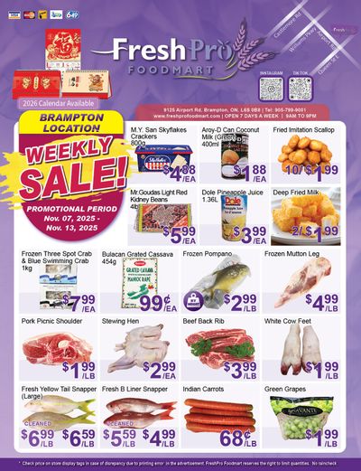 FreshPro Foodmart (Brampton) Flyer November 7 to 13