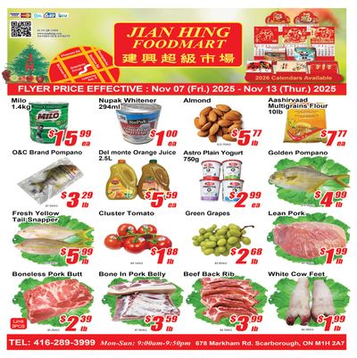 Jian Hing Foodmart (Scarborough) Flyer November 7 to 13