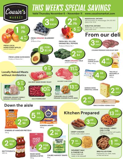 Cousin's Market Flyer November 6 to 11