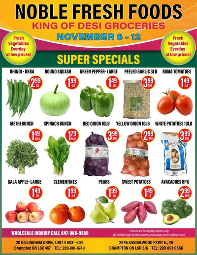 Noble Fresh Foods Flyer November 6 to 12