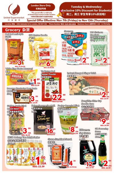 United Supermarket (London) Flyer November 7 to 13