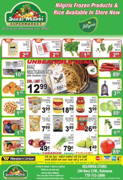 Sabzi Mandi Supermarket (Kelowna) Flyer November 7 to 12