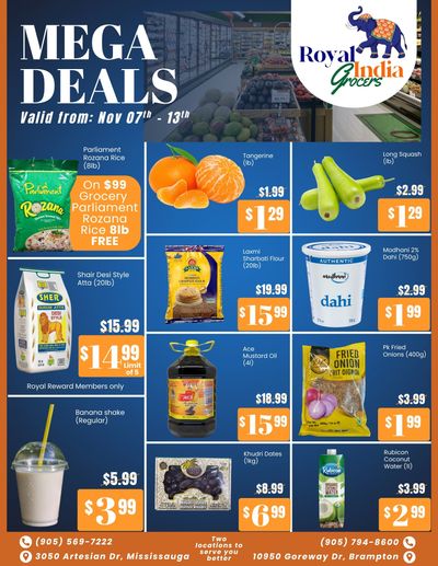 Royal India Grocers Flyer November 7 to 13