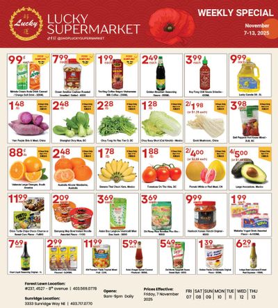 Lucky Supermarket (Calgary) Flyer November 7 to 13