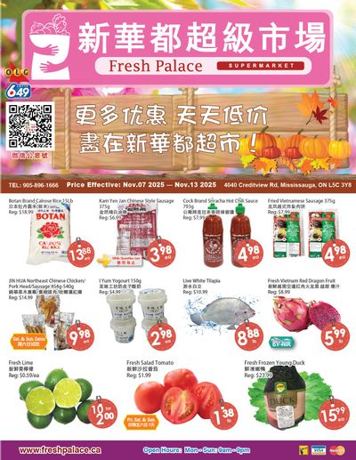 Fresh Palace Supermarket Flyer November 7 to 13