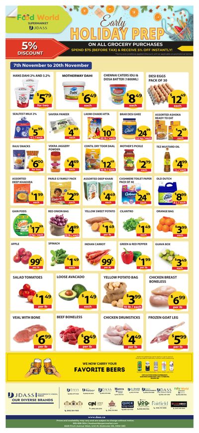 Food World Supermarket Flyer November 7 to 20