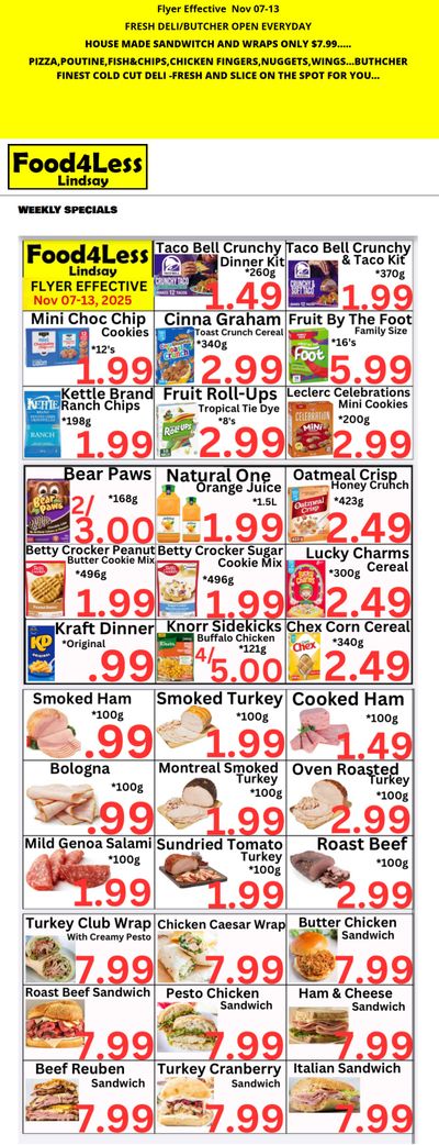 Food 4 Less (Lindsay) Flyer November 7 to 13