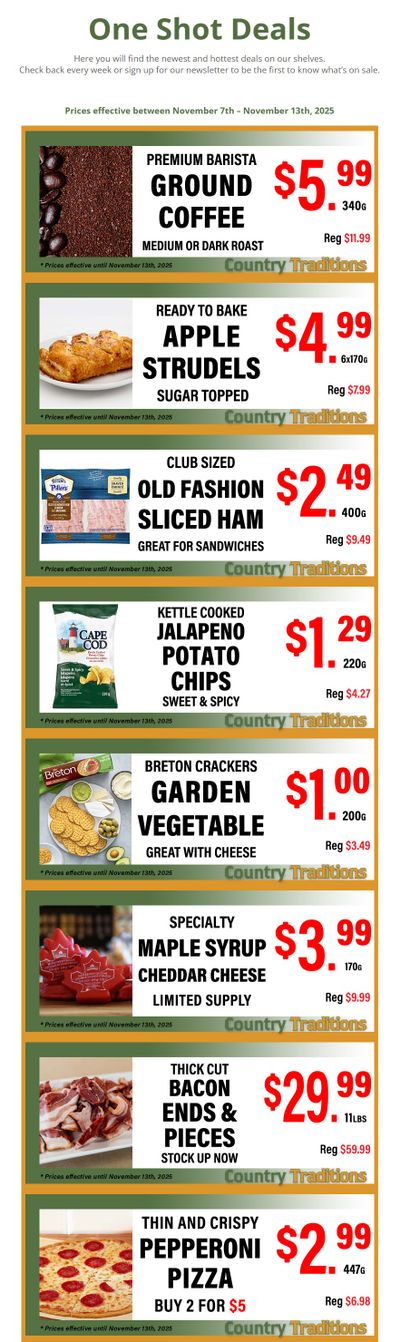 Country Traditions One-Shot Deals Flyer November 7 to 13